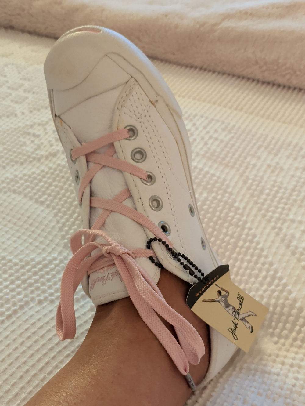 Converse Jack Purcell Low Top Sneakers - White Pink - Picture 11 of 16